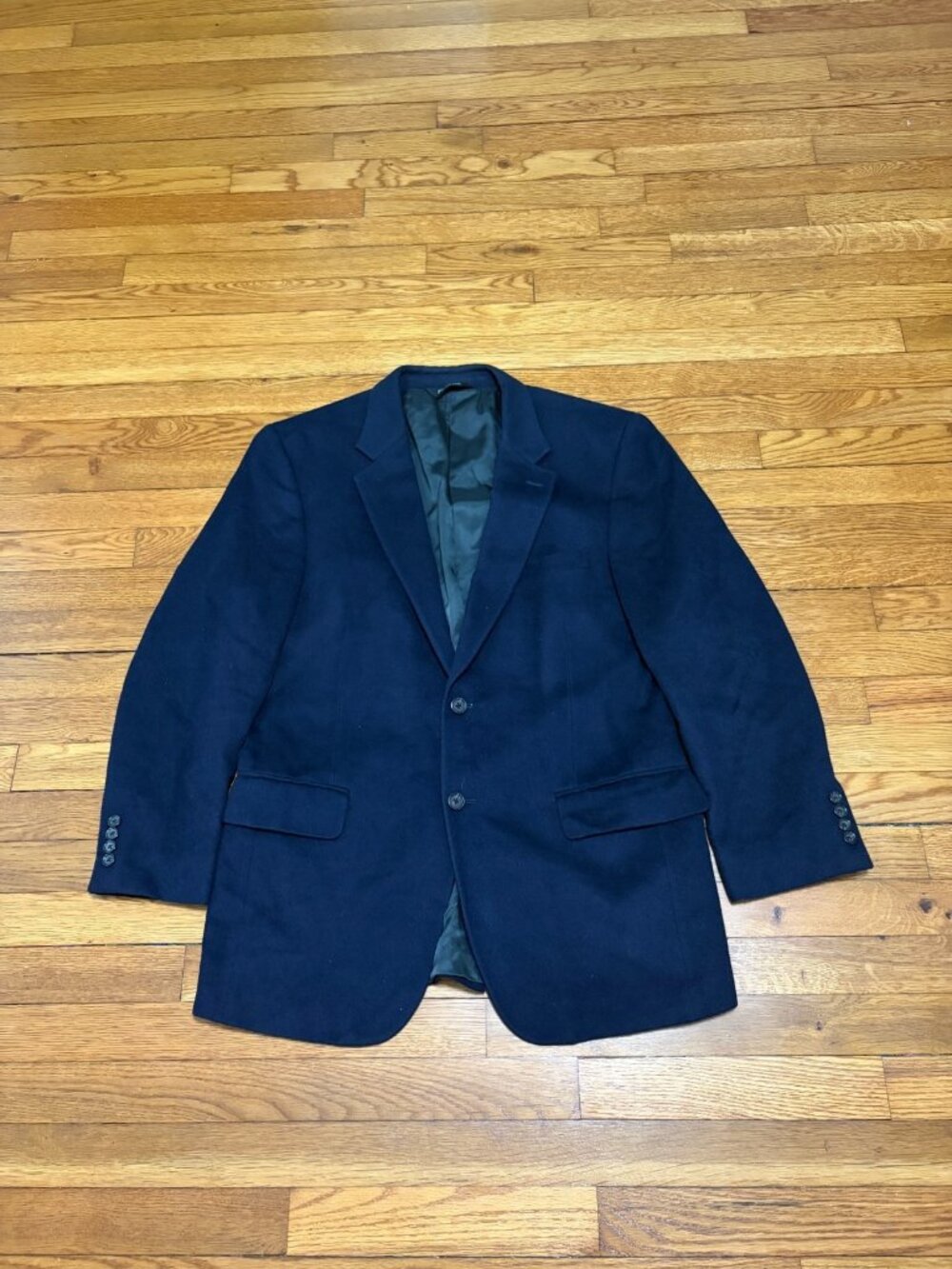 Jos. A. Bank Mens 100% Camel Hair Blazer Jacket Sz 41R Navy Blue Sport Coat